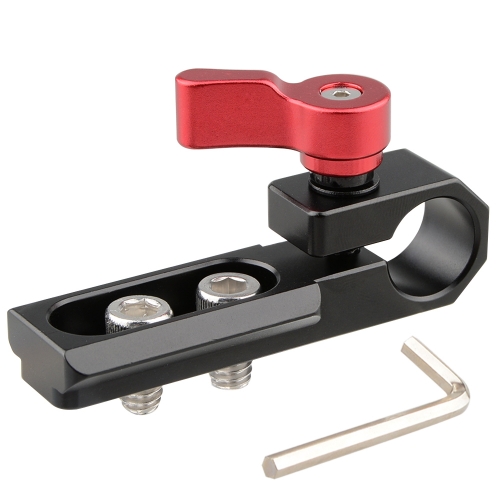 CAMVATE Single 15mm Rod Clamp with NATO Rail (Red Wingnut))