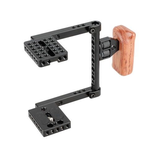 CAMVATE DSLR Video Camera Cage Stabilizer Rig with Wooden Handle(right)