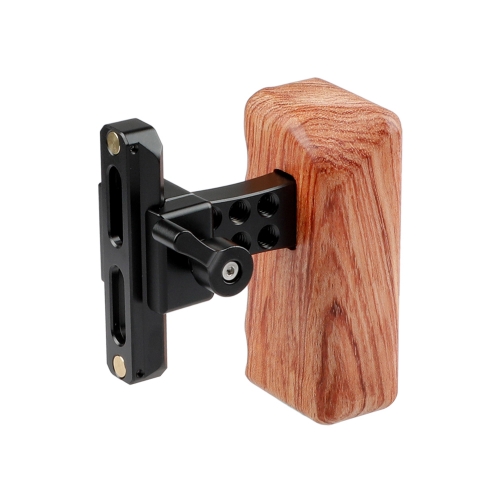 CAMVATE DSLR Wood Wooden Handle Grip (Right Hand) with Swat Rail Clamp & safety rail（70mm）