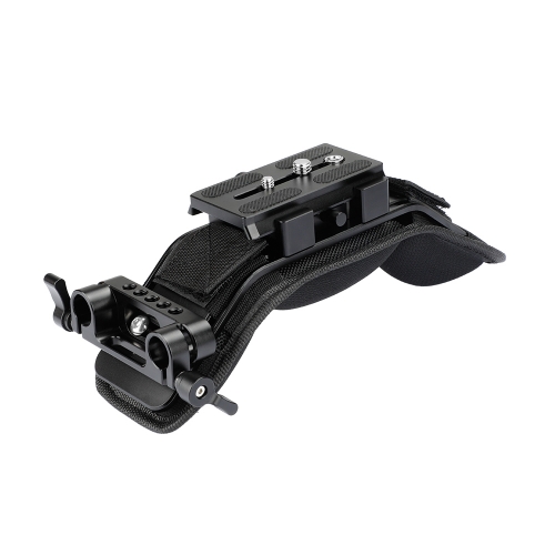 CAMVATE Shoulder Mount With Manfrotto Quick Release Plate Assembly & 15mm Dual Rod Clamp