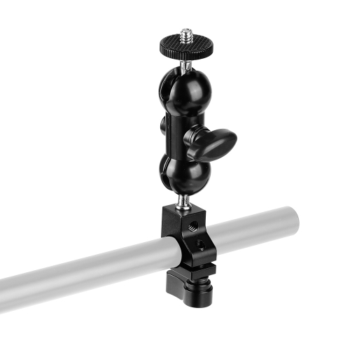 CAMVATE 15mm Rod Clamp & Mini Ball Head With Double-ended 1/4"-20 Screw Adapter For Camera Monitor