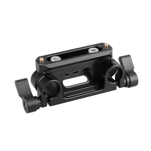 CAMVATE 15mm Dual Rod Clamp Adapter With Mounting Groove 1/4" Thread Holes + QR NATO Safety Rail 70mm
