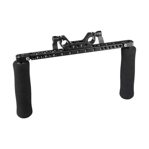 CAMVATE Sponge Handle Grips With Cross Cheese Bar & 15mm Dual Rod Clamp Adapter For DSLR Camera Shoulder Rig