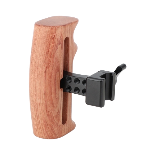 CAMVATE Wooden Handle Grip With NATO Clamp Connection For DSLR Camera Cage Rig (Either Side)