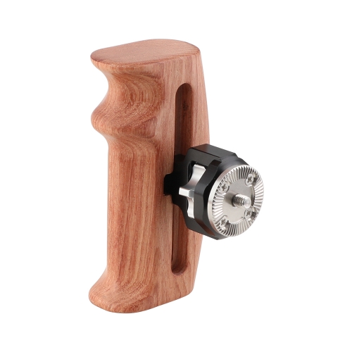 CAMVATE Adjustable Wooden Handgrip With Rosette Mount M6 Thumbscrew Connection For DLSR Camera Cage Kit (Either Side)
