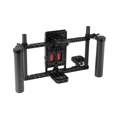CAMVATE Director's Monitor 7" & 5" Cage Rig With Power Supply Splitter & Dual Carbon Fiber Handgrip