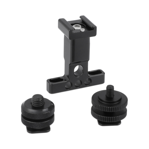 CAMVATE Support Holder With Detachable Shoe Mount + 1/4" & 3/8" Male Thread Mounting Points & Lock Nuts