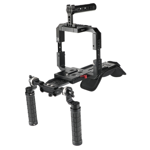 CAMVATE Pro Shoulder Mount Support Rig With ARRI Dovetail Sled Plate & Full Frame Cage Kit For RED DSMC2 Cameras