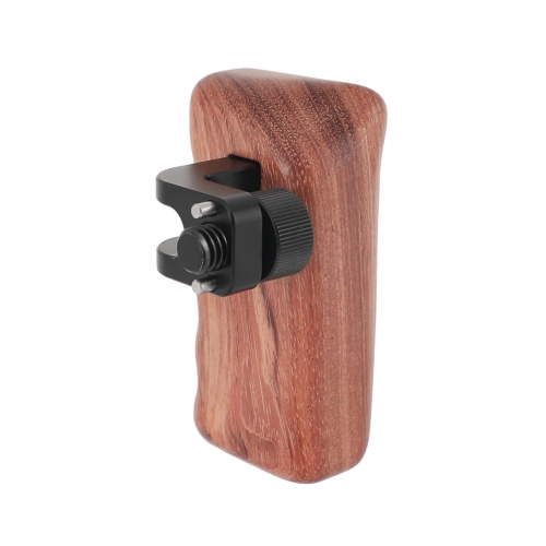 CAMVATE Wooden Hand Grip (Right Side) With 3/8"-16 Thumbscrew Lock Knob & ARRI Locating Pins For DSLR Camera Cage Rig