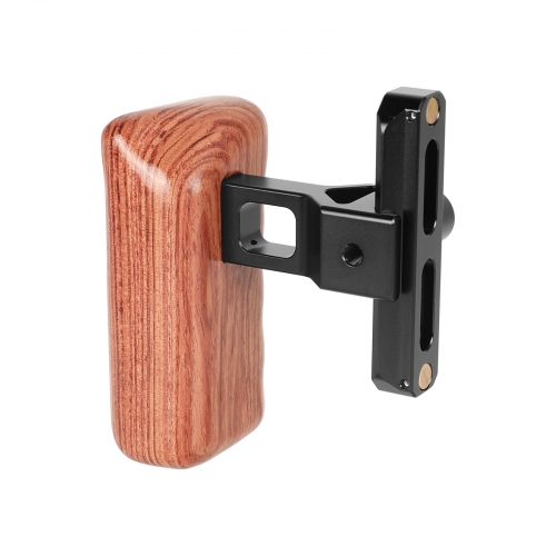 CAMVATE Quality Wooden Handgrip (Left Side) With Quick Release NATO Clamp And 70mm NATO Safety Rail
