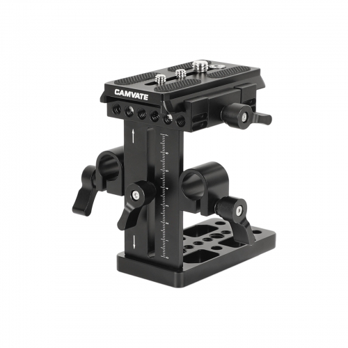 CAMVATE Manfrotto Quick Release Plate With Up-and-down Adjustable 15mm Rail Block And Bottom Cheese Plate For Shoulder Mount Rig / Tripod