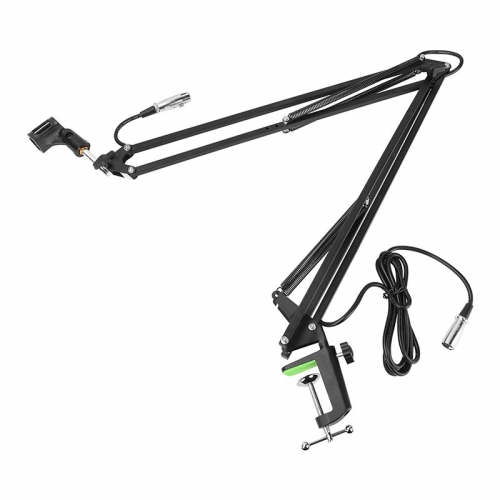 CAMVATE Professional Microphone Stand Boom Arm Suspension Scissor Arm Stand With Mounting C Clamp Base And Microphone Cable