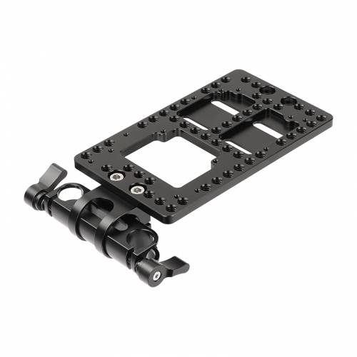 CAMVATE Aluminum Back Plate With 360 Degree Rotating 15mm Rail Blocks Clamp For IDX P-V2 Quick Release V Mount Camera Plate