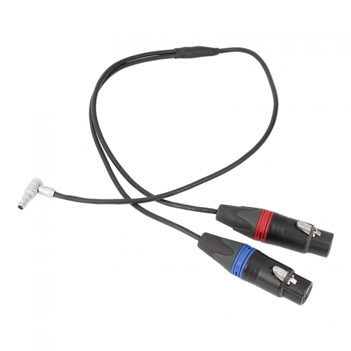 CAMVATE Audio Input Cable For ARRI Alexa Mini Right Angle 5 Pin Male To Dual XLR 3 Pin Female