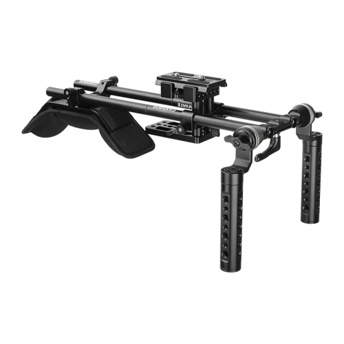 CAMVATE Handheld Shoulder Mount Rig With Manfrotto Quick Release Baseplate & Dual ARRI Rosette Aluminum Cheese Handgrip