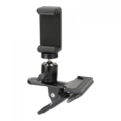 CAMVATE Heavy Duty Spring Clamp Bracket (50mm Jaw Opening) With Adjustable Ball Head Smartphone Clip