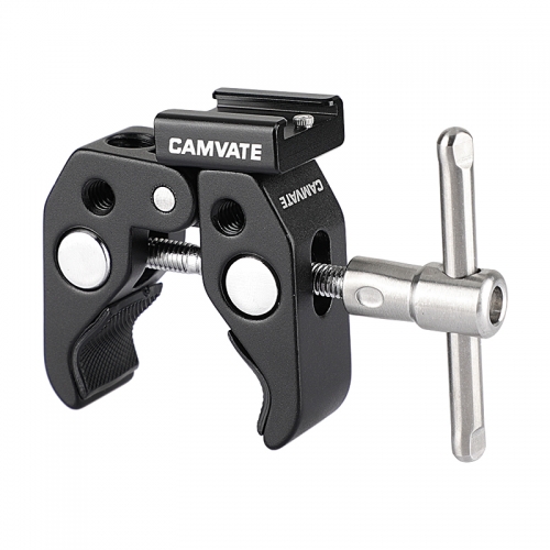 CAMVATE Super Clamp With 1/4" 3/8"Thread Hole Cold Shoe Mount
