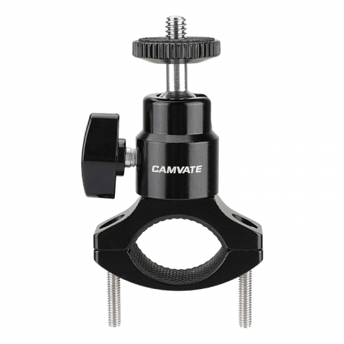 CAMVATE Rod Clamp Clip Mount Holder (18mm -32mm) With Adjustable Ball Head 1/4" Mounting Screw For Flashlight / GoPro Camera