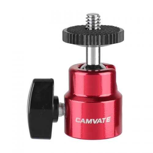 CAMVATE Versatile Ball Head Support (Red) With Double End 1/4"-20 Threads