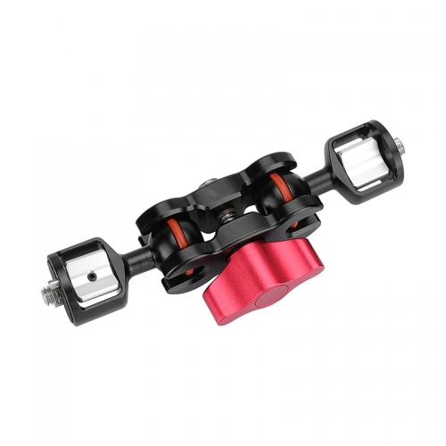 CAMVATE Robust Magic Arm With Double Ball Head & 1/4"-20 Thumbscrew Mount For DSLR Camera Accessories (Red Knob)
