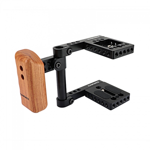 CAMVATE Wood Grip DSLR Rig Baseplate BMPCC Cage Kit for BlackMagic Pocket Cinema Camera
