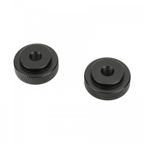 CAMVATE 1/4"-20 Female Thread Thumb Wheel Lock Nut Adapter 25mm Diameter (2 Pieces Black)