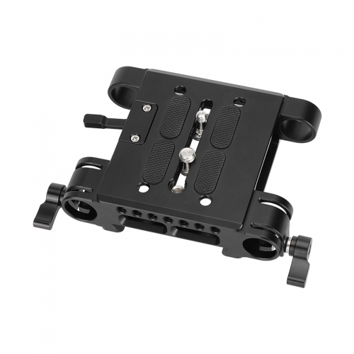 CAMVATE QR Baseplate Dovetail Clamp with Double Rod Adapter for 19mm Studio