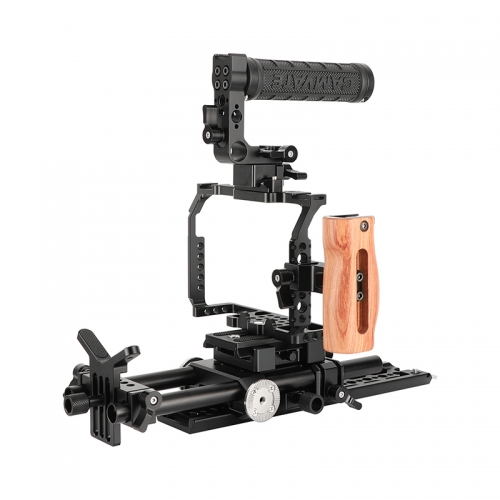 CAMVATE Full Camera Cage Kit with Handles and 15mm Support System for Panasonic GH6
