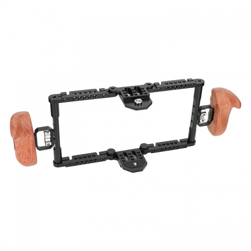 CAMVATE Full Monitor Cage Kit with Wooden Handles for 5" & 7" Monitor