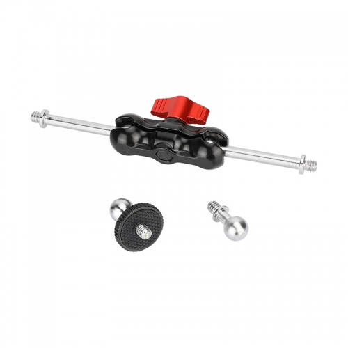 CAMVATE 1/4"-20 Mini Ball Head Extension Arm (Red Ratchet Lever)